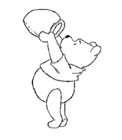 A coloring page of winnie the pooh